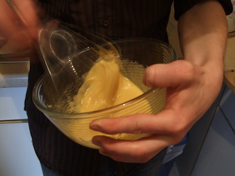 beat the yolks and sugar until pale